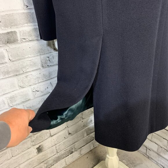 Vintage 1989 Aquascutum Cashmere Wool Blend Overcoat Long Pea Coat - Picture 6 of 15